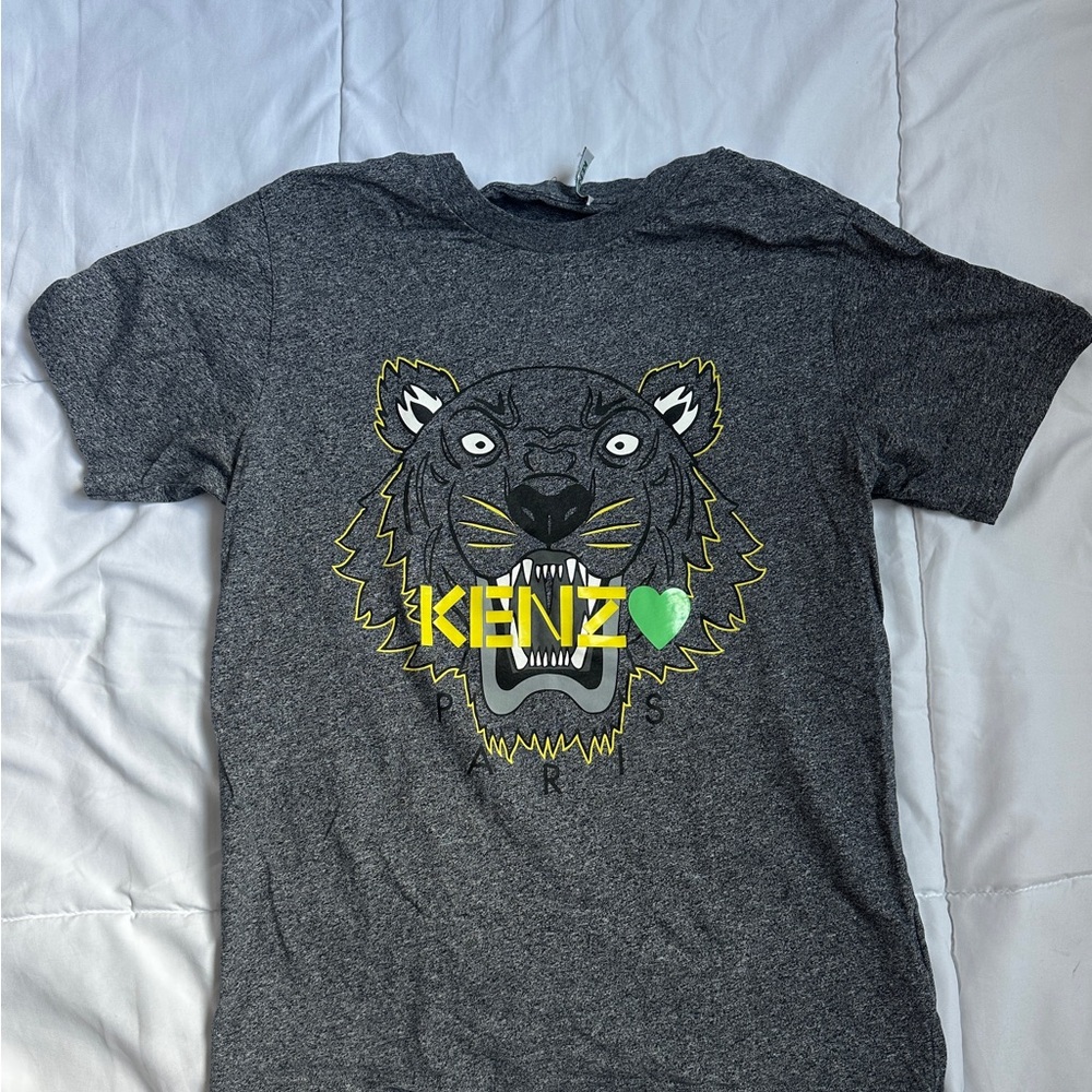 Kenzo Gray Tiger Graphic Short Sleeve Tee